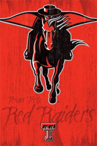 football poster texas tech red raiders logo